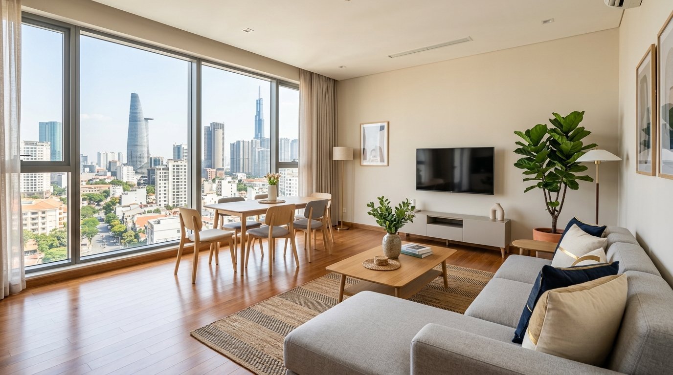 Apartment for rent in Vietnam - furnished living room Ho Chi Minh City
