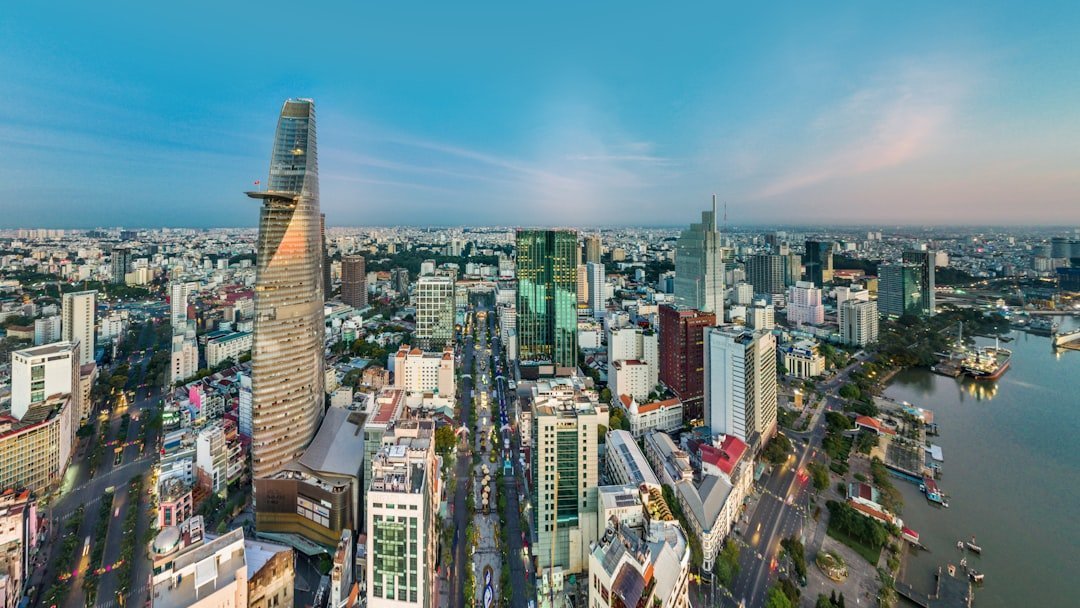 Saigon River waterfront view from Thu Thiem New Urban Area