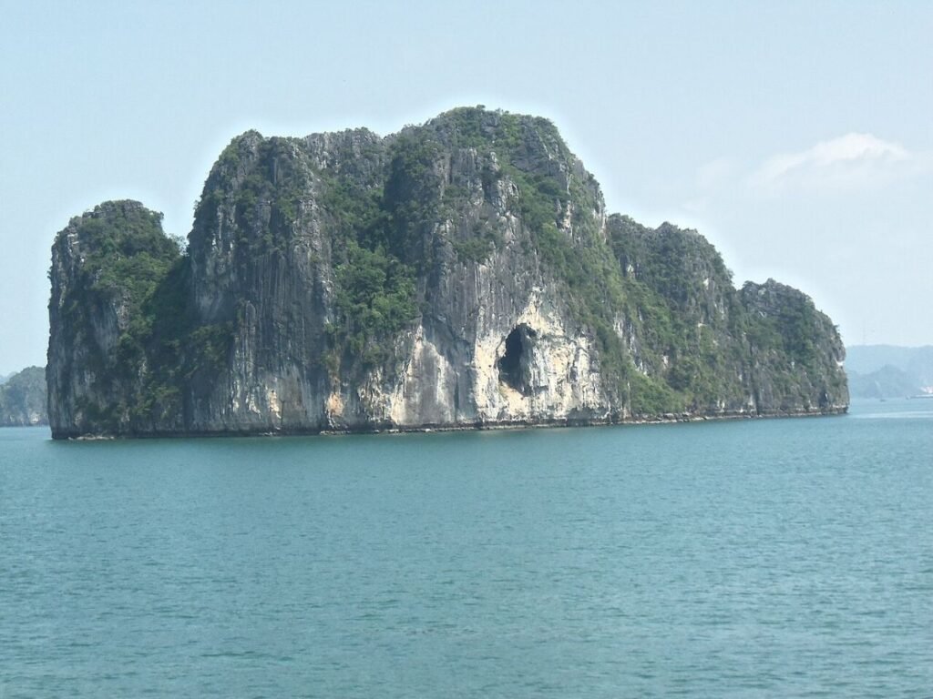 Limestone island in Ha Long Bay