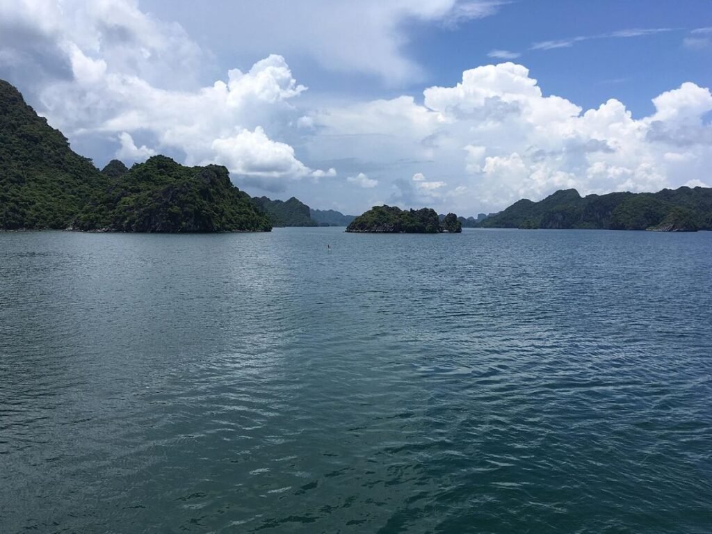 Calm water in Ha Long Bay