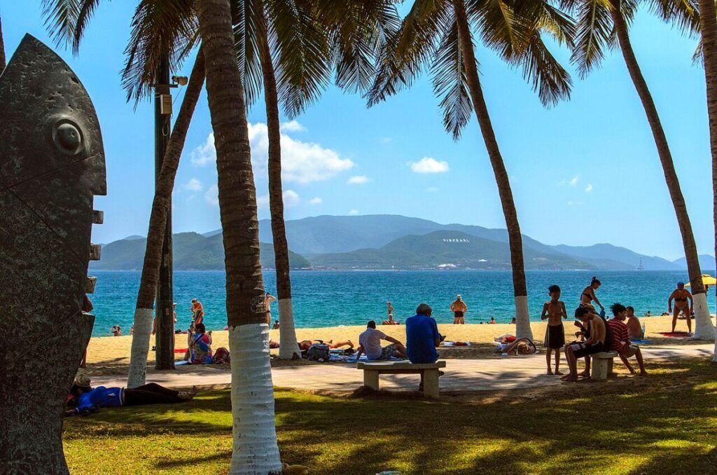Palm-lined beach in Khanh Hoa
