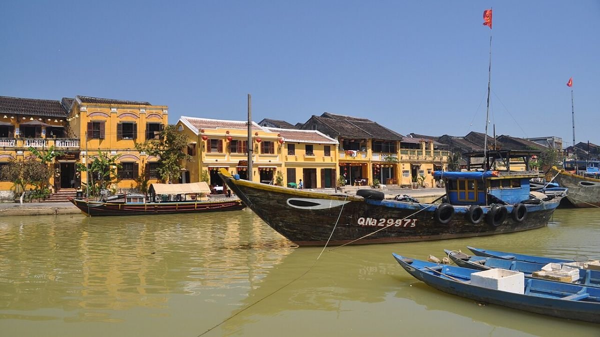 Boats along the Hoi An waterfront