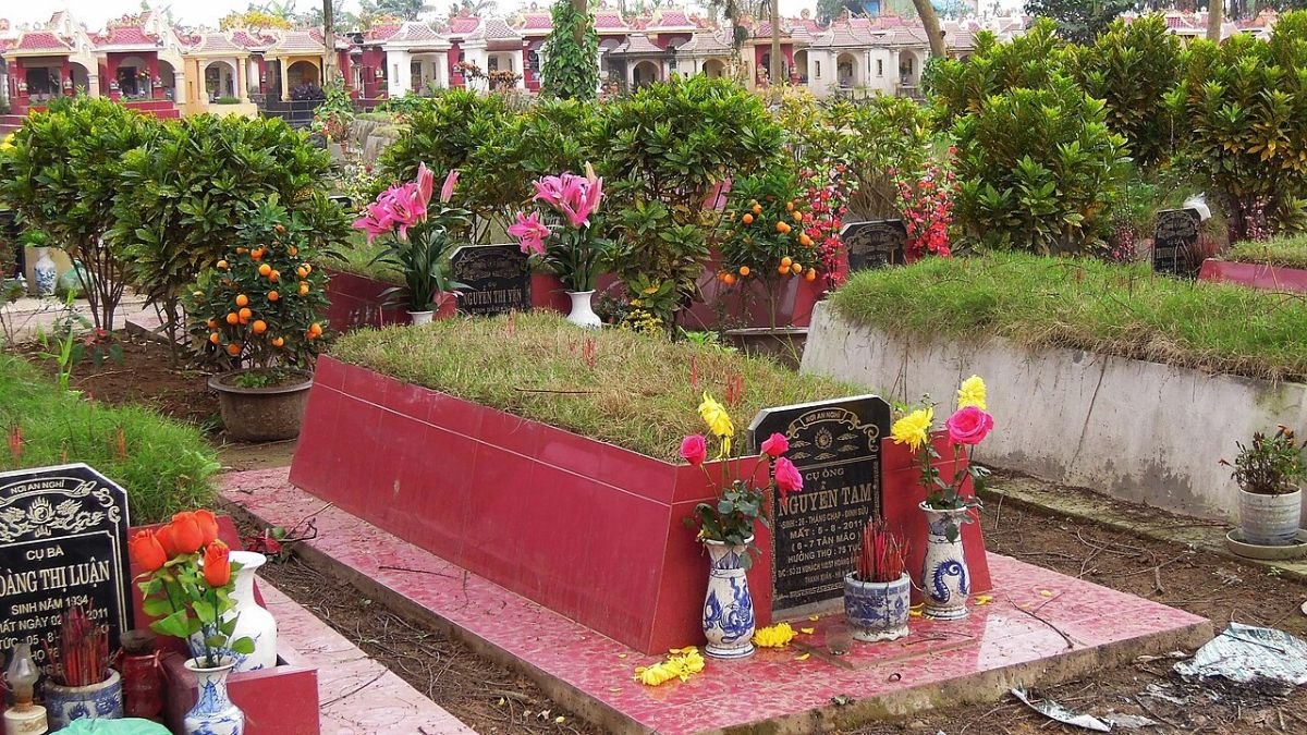 Flower beds in a Hanoi park