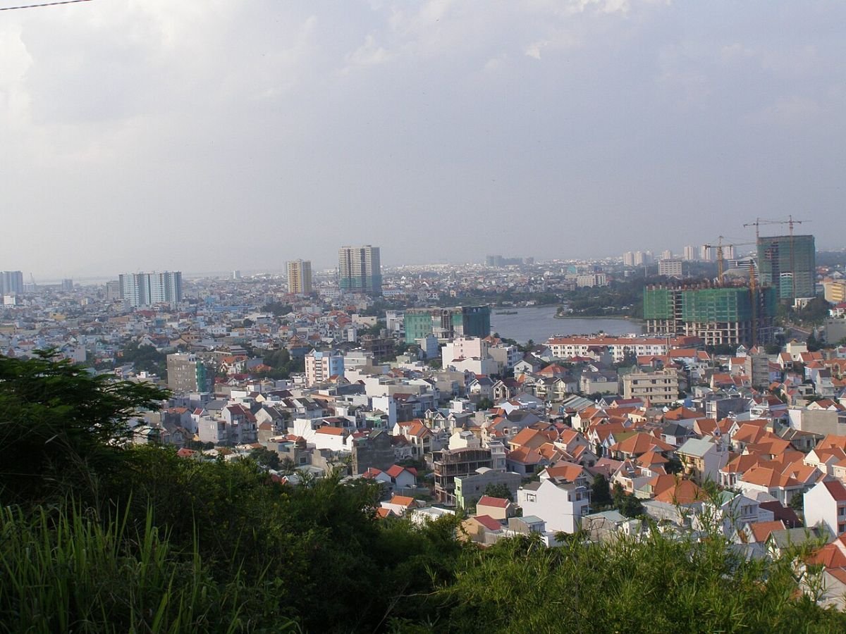 Vung Tau rooftops and the sea