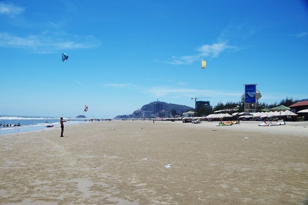 Beach chairs on a Vung Tau beach