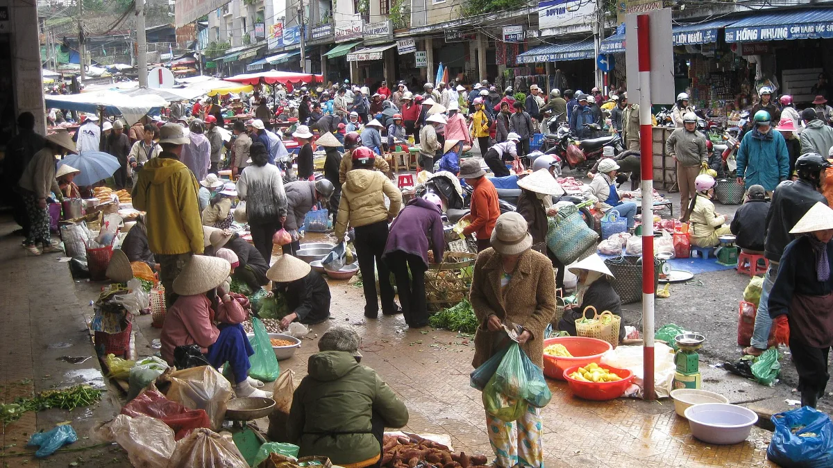 Da Lat market, next to the Dalat Center complex