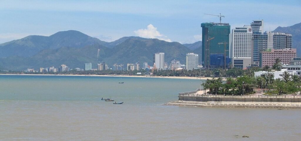 Nha Trang bay and city towers