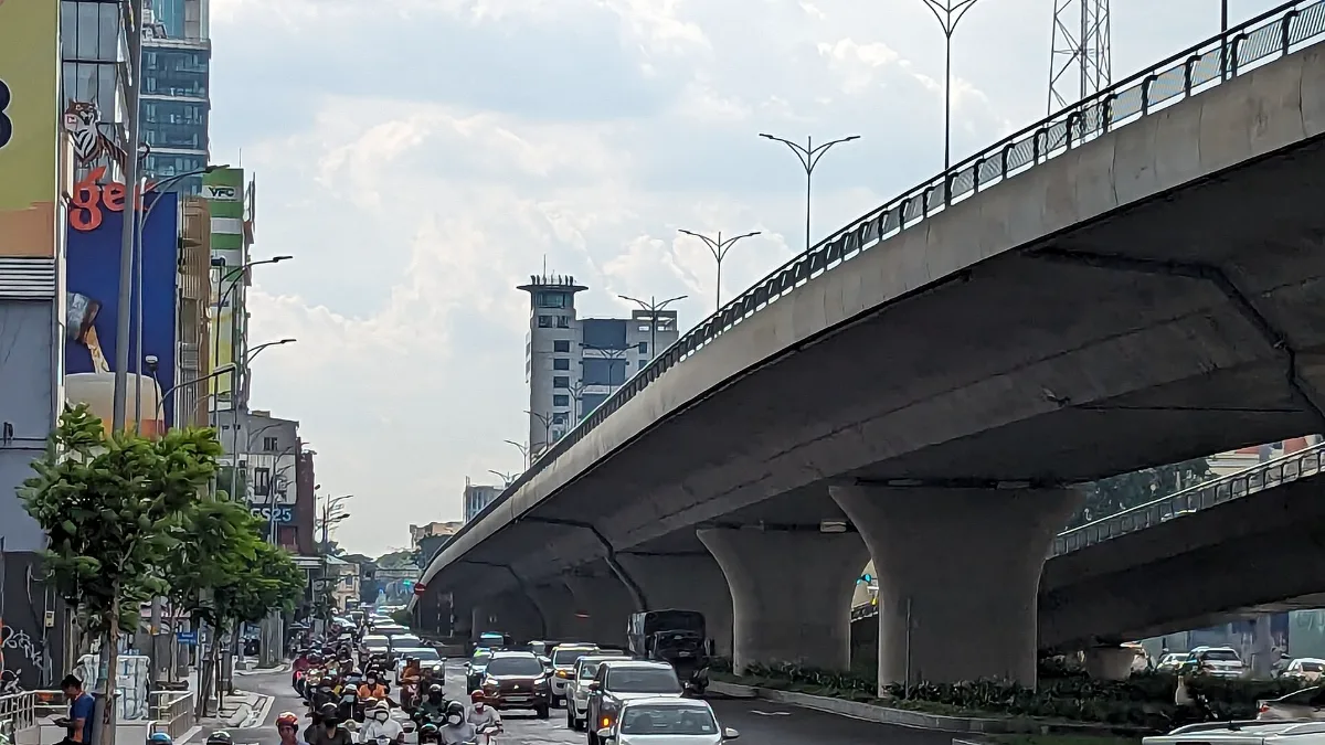 Ba Son Bridge over the Saigon River next to Grand Marina Saigon