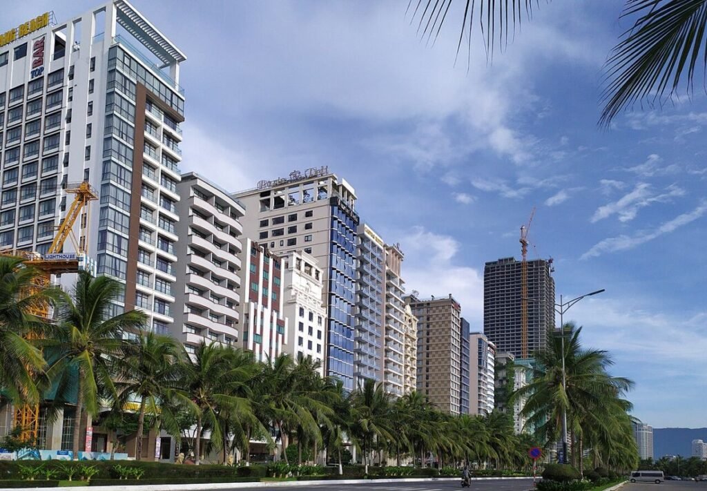 Beachfront towers along the Da Nang coast