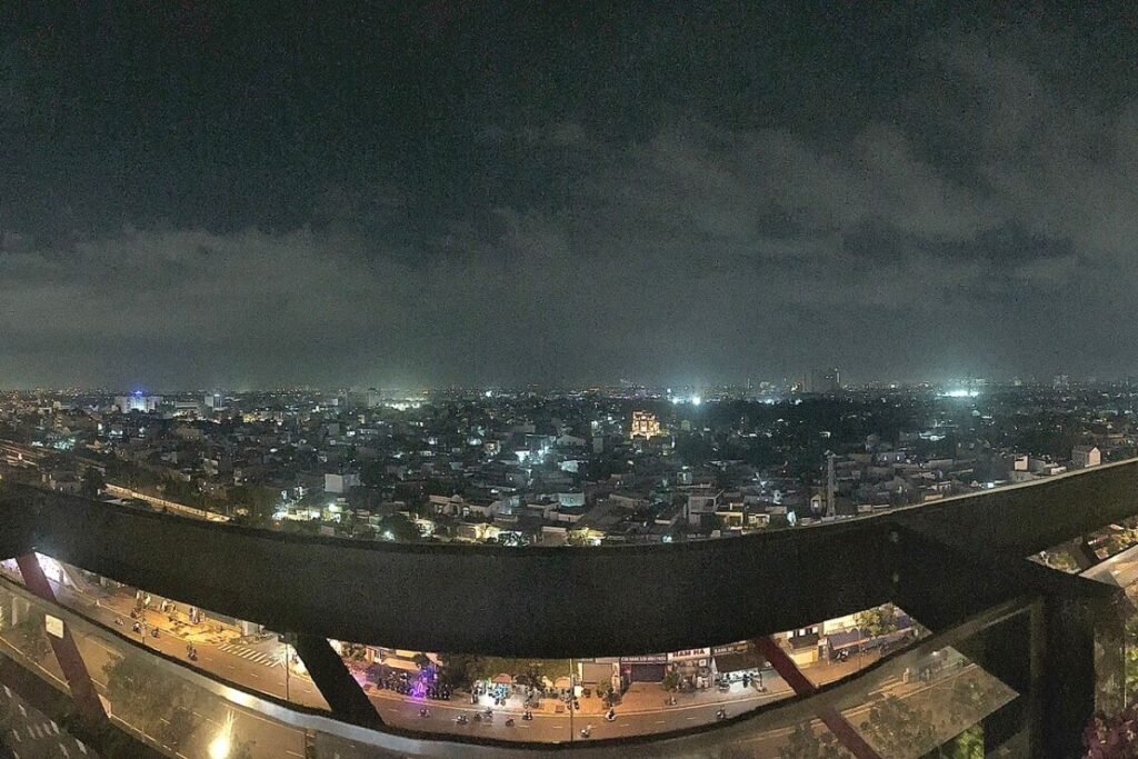 Thu Duc skyline at night, the area around The Global City and Masteri Park Place