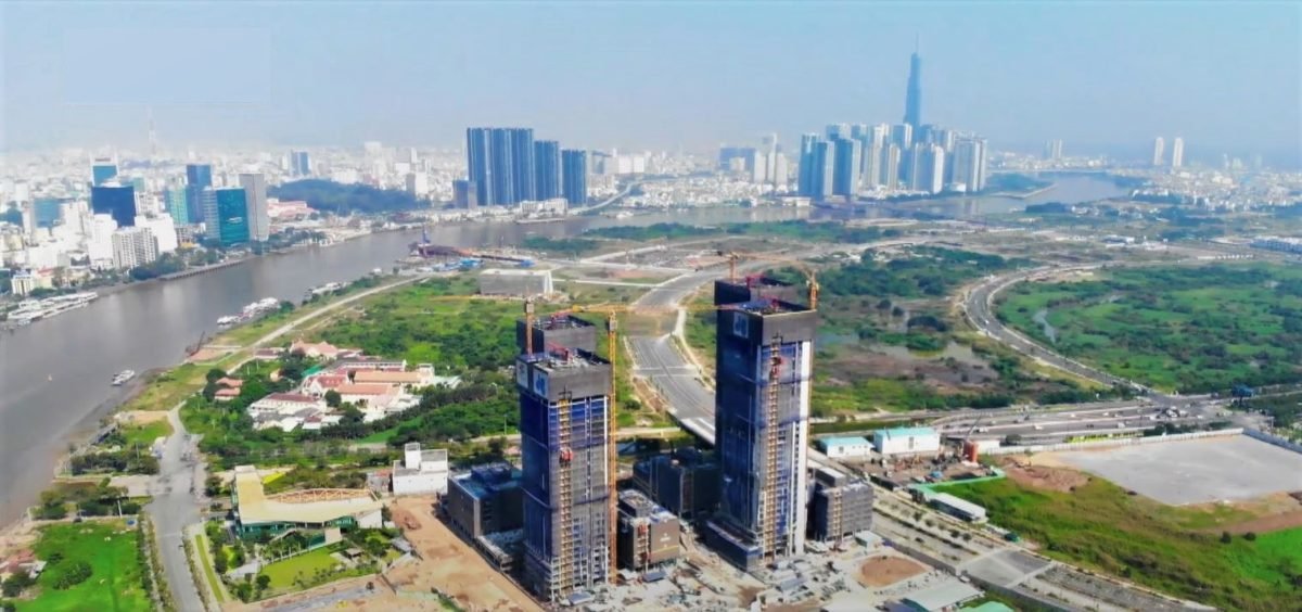 Thu Thiem new urban area along Mai Chi Tho Boulevard, location of New City Thu Thiem