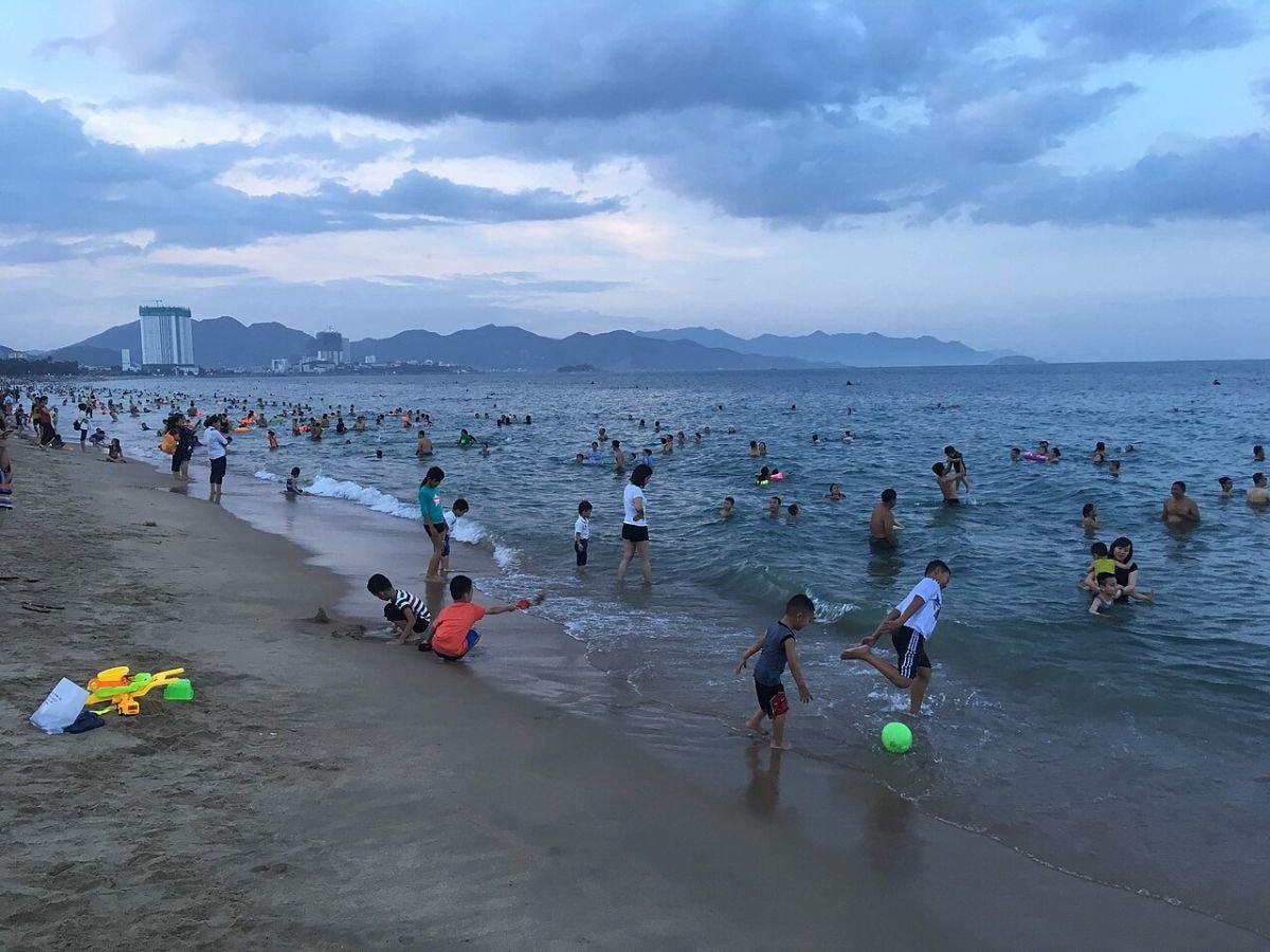 Swimmers at Nha Trang beach