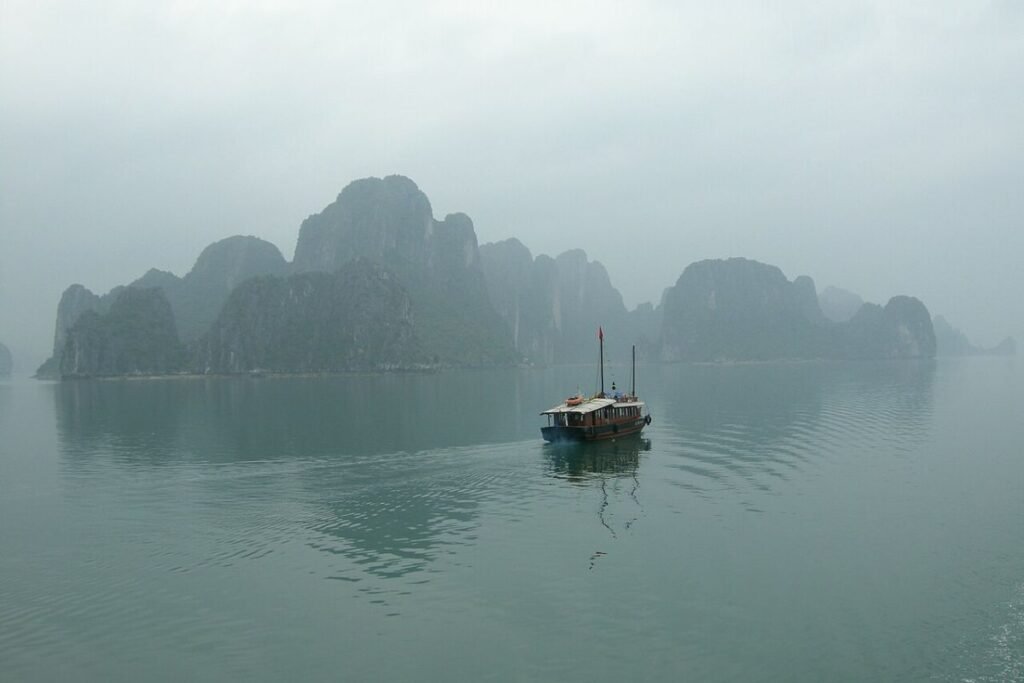 Calm water among Ha Long islands