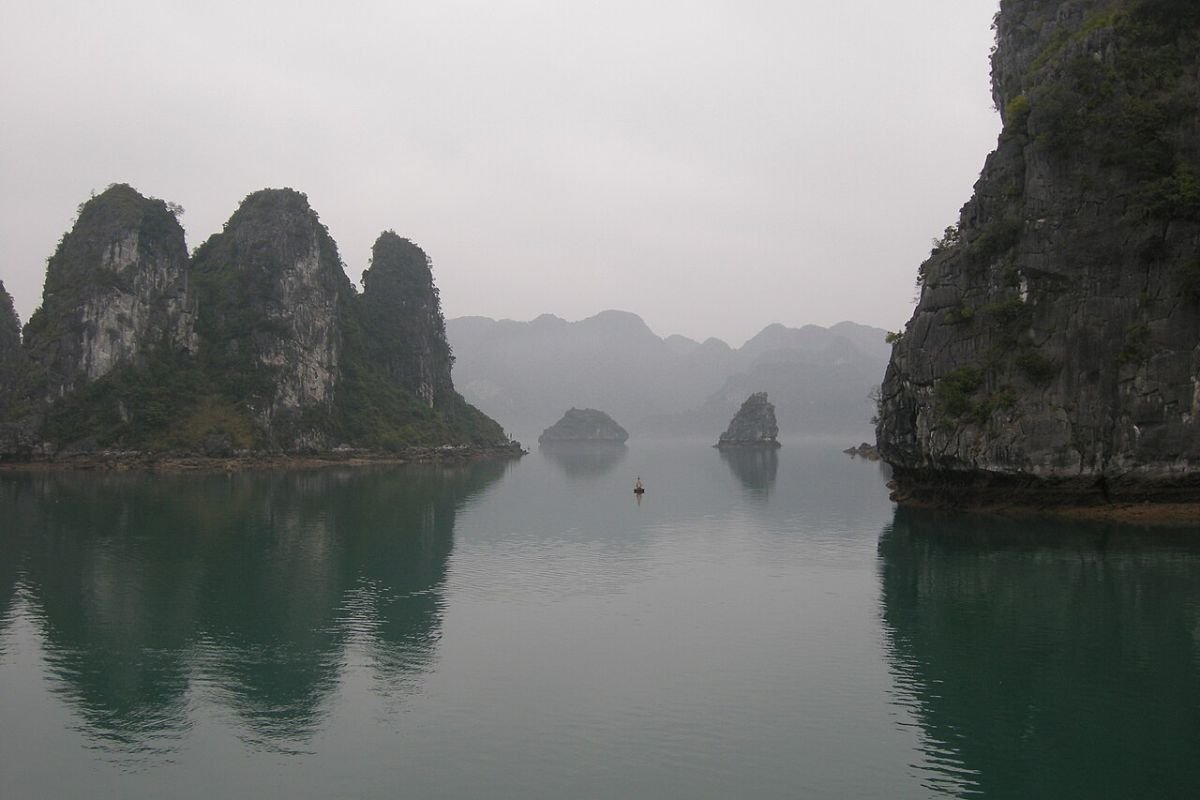 Karst cluster in Ha Long Bay