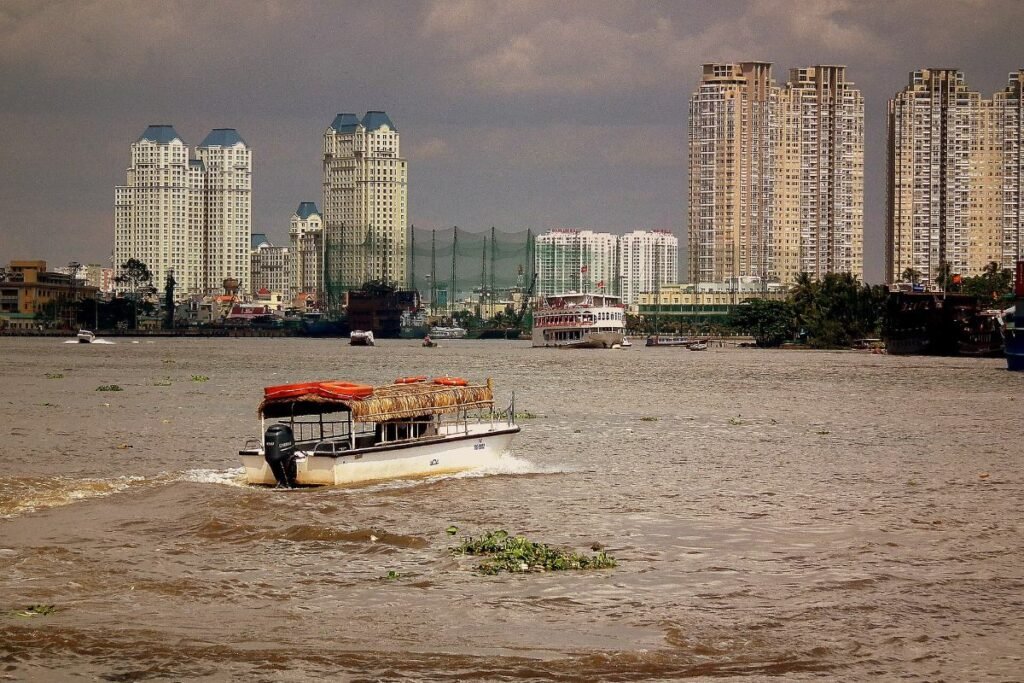 The Saigon River beside Saigon Pearl