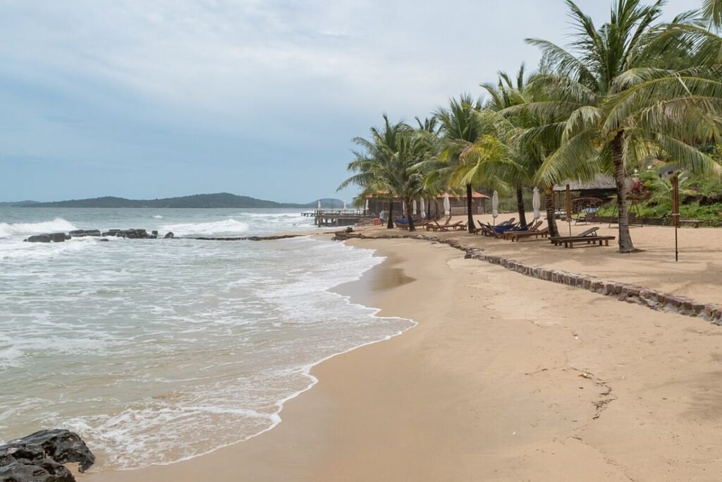 Palm-lined beach on Phu Quoc