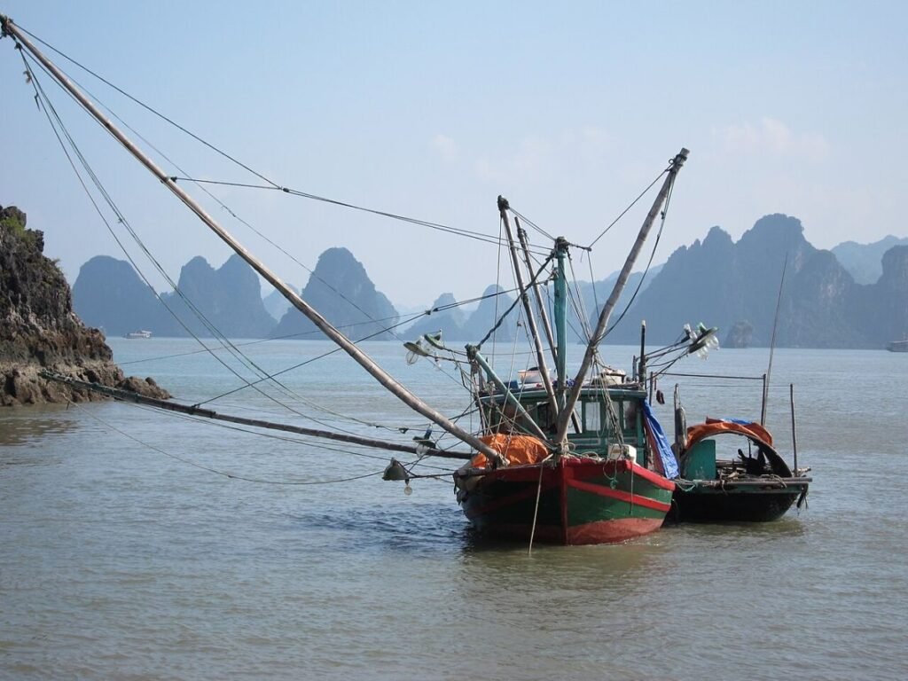 Fishing boat in Ha Long Bay