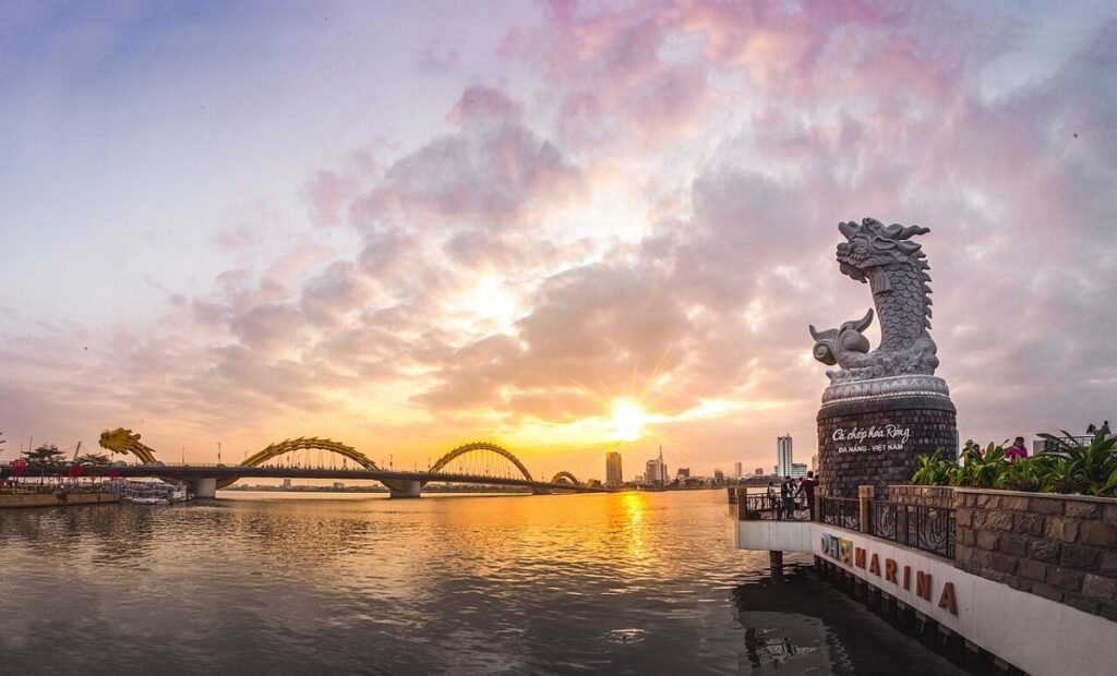 Sunset over the Han River bridges