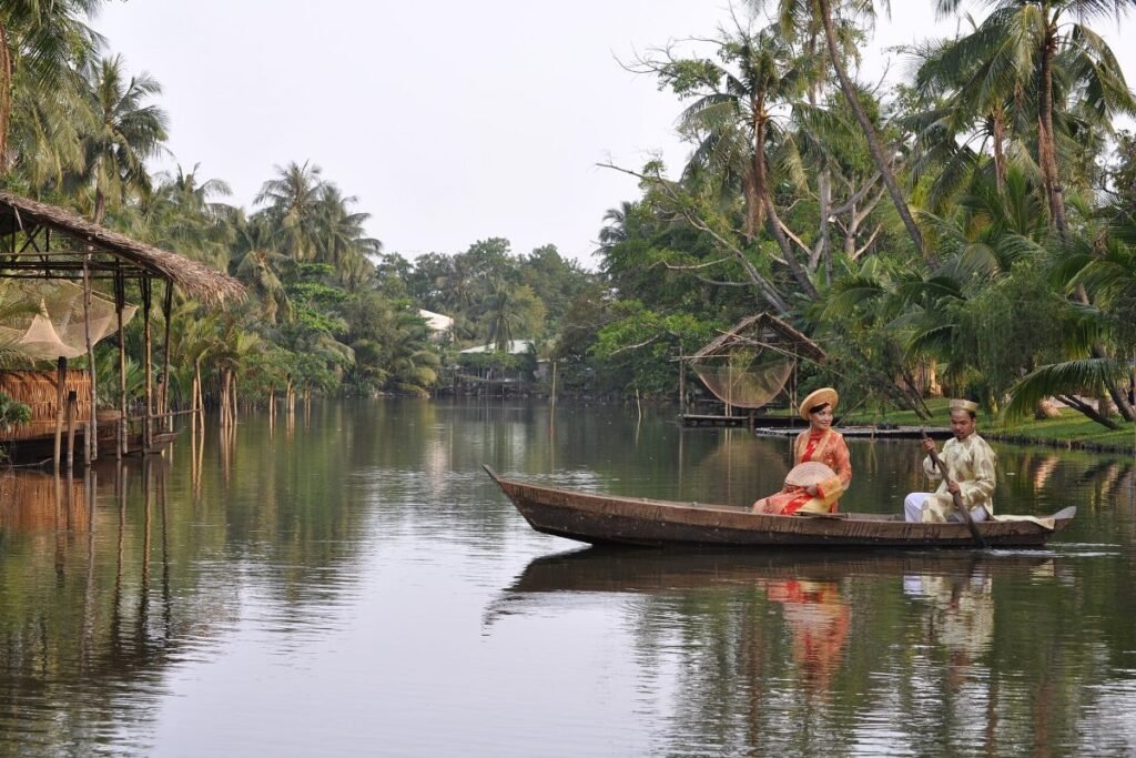 Rowing on the river at Binh Quoi