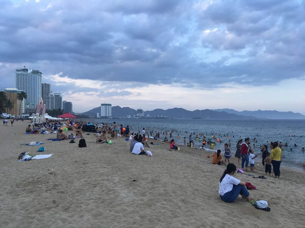 Busy morning on Nha Trang beach