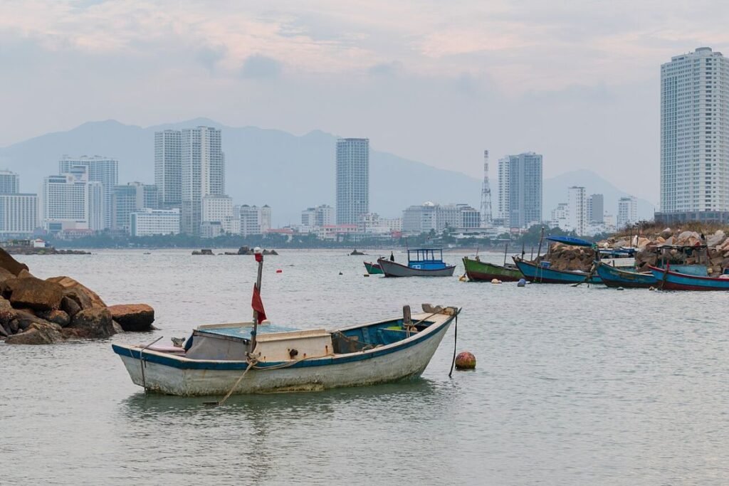 Boats and towers in Nha Trang