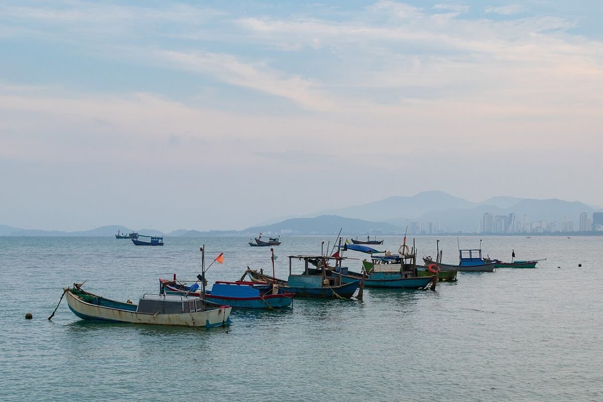 Boats near the Nha Trang shore