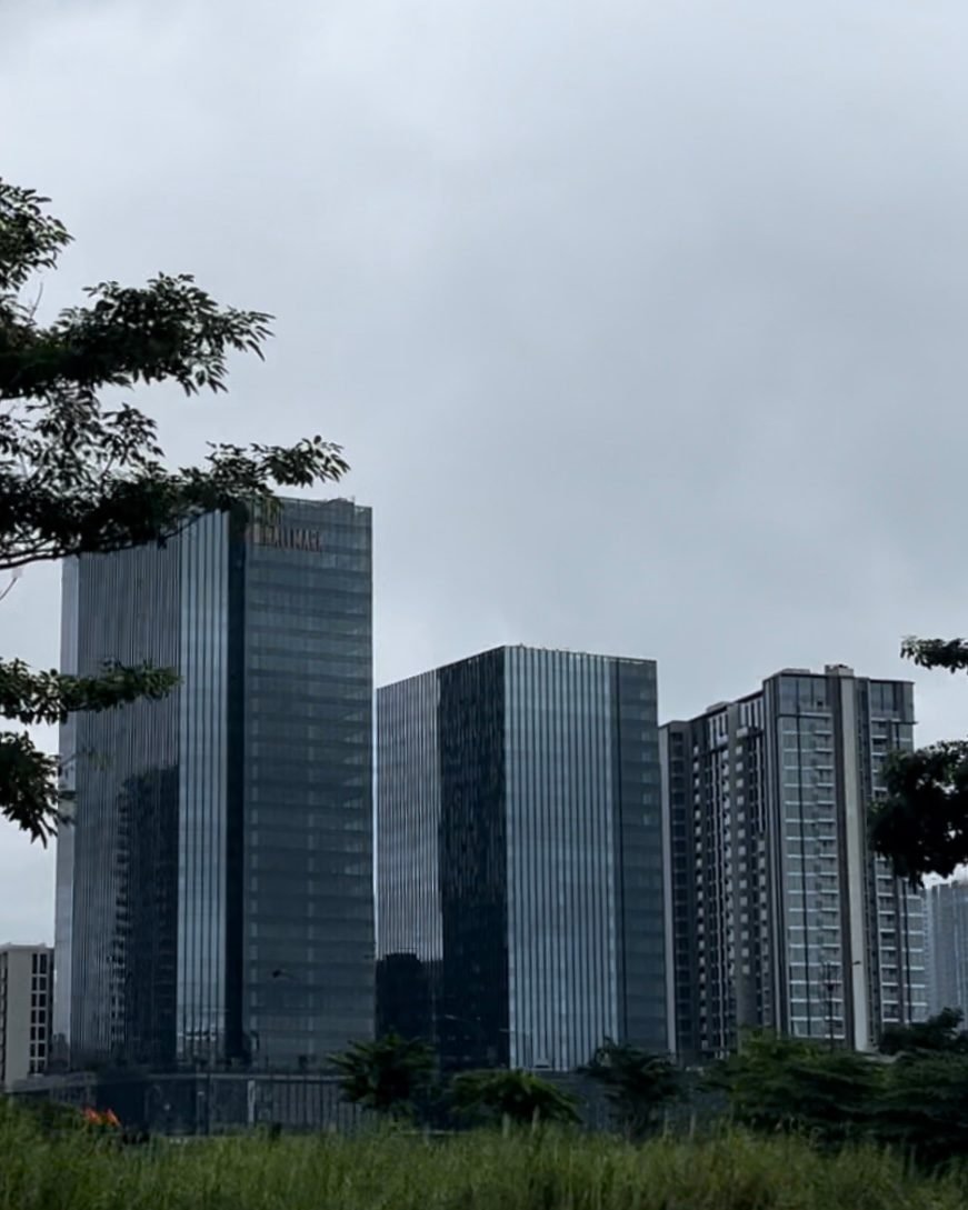 The Metropole Thu Thiem towers on the Thu Thiem riverbank