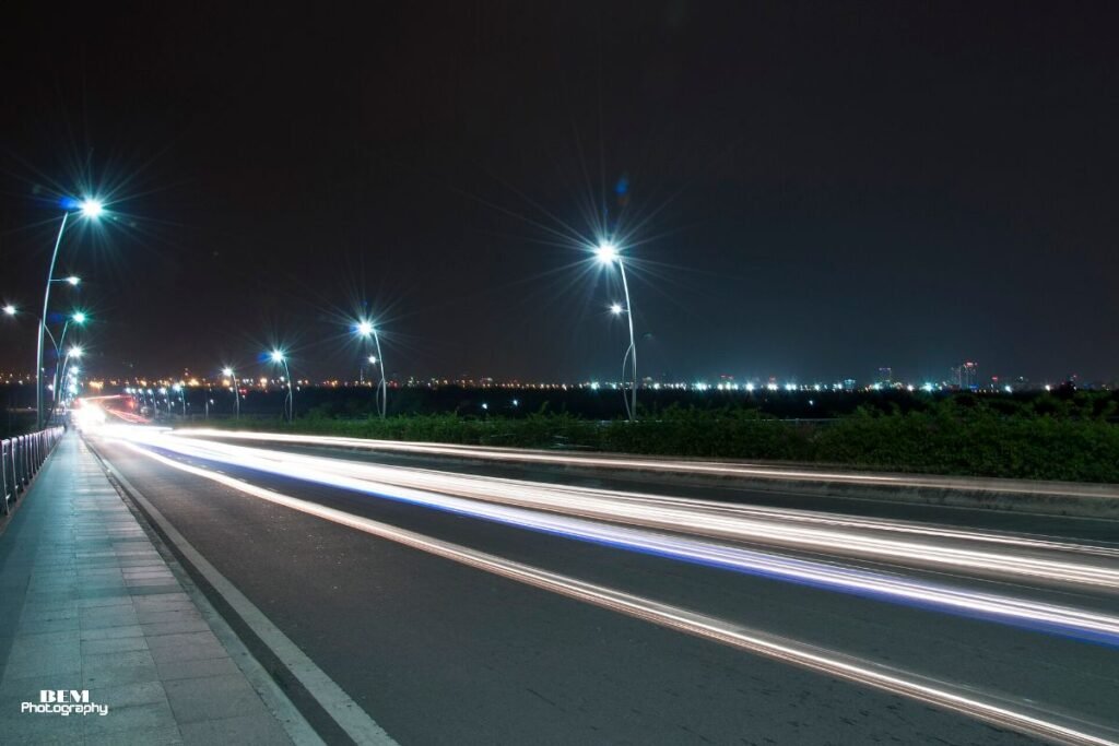 Thu Thiem Bridge at night, linking The River Thu Thiem to Binh Thanh and District 1