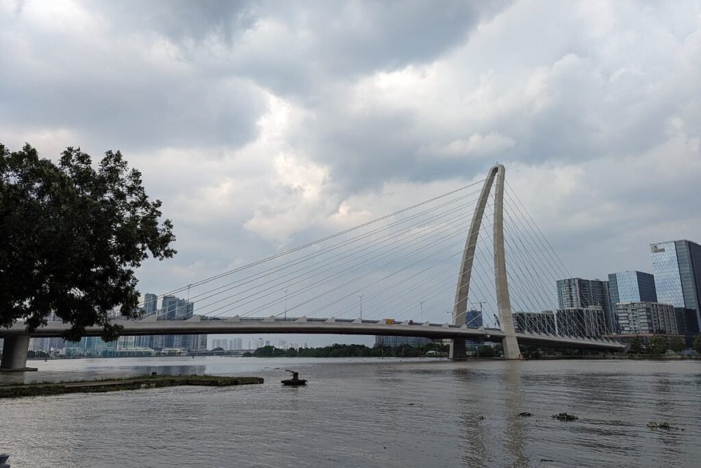 Ba Son Bridge over the Saigon River near The River Thu Thiem