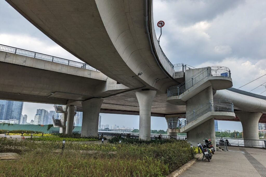 The Thu Thiem riverfront near The River
