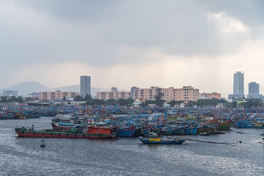 Boats and towers in Da Nang