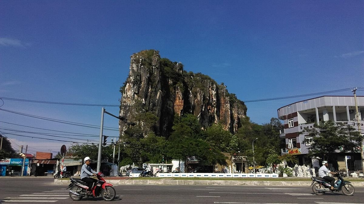 Marble Mountains under blue sky
