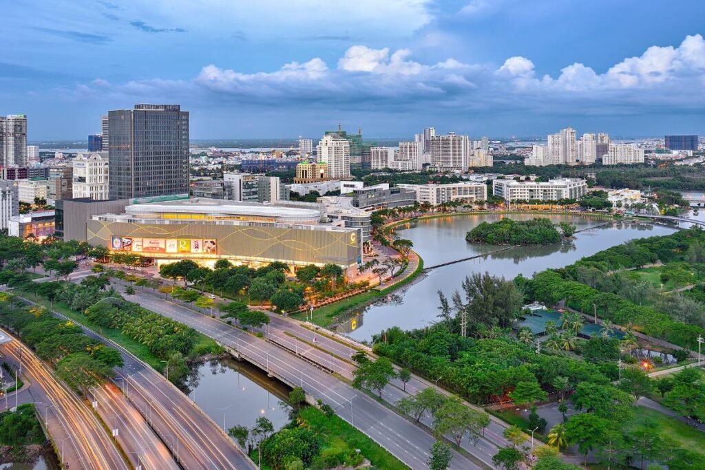 Nguyen Van Linh Boulevard in Phu My Hung, near Triton Crown