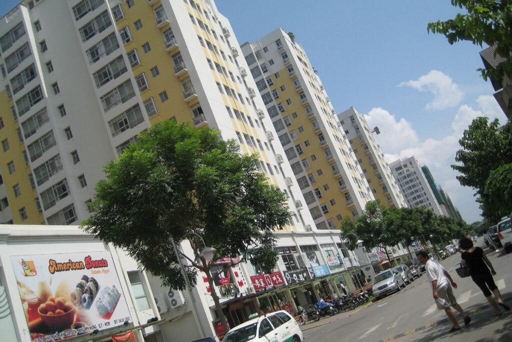 Phu My Hung urban area near Crescent Lake and Triton Crown