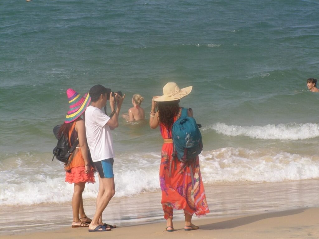 Paddling in the Nha Trang surf
