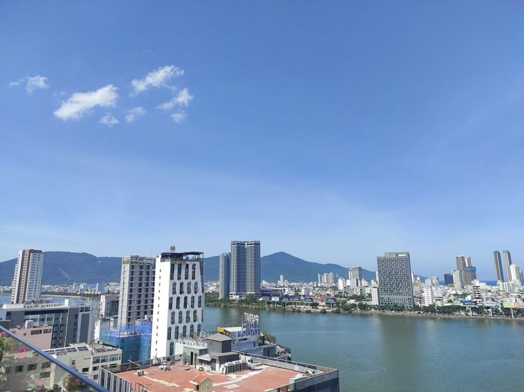 Da Nang city and mountains
